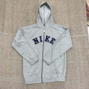 vintage nike Hoodie mens XL grey 2000s y2k full zip hoodie Spellout